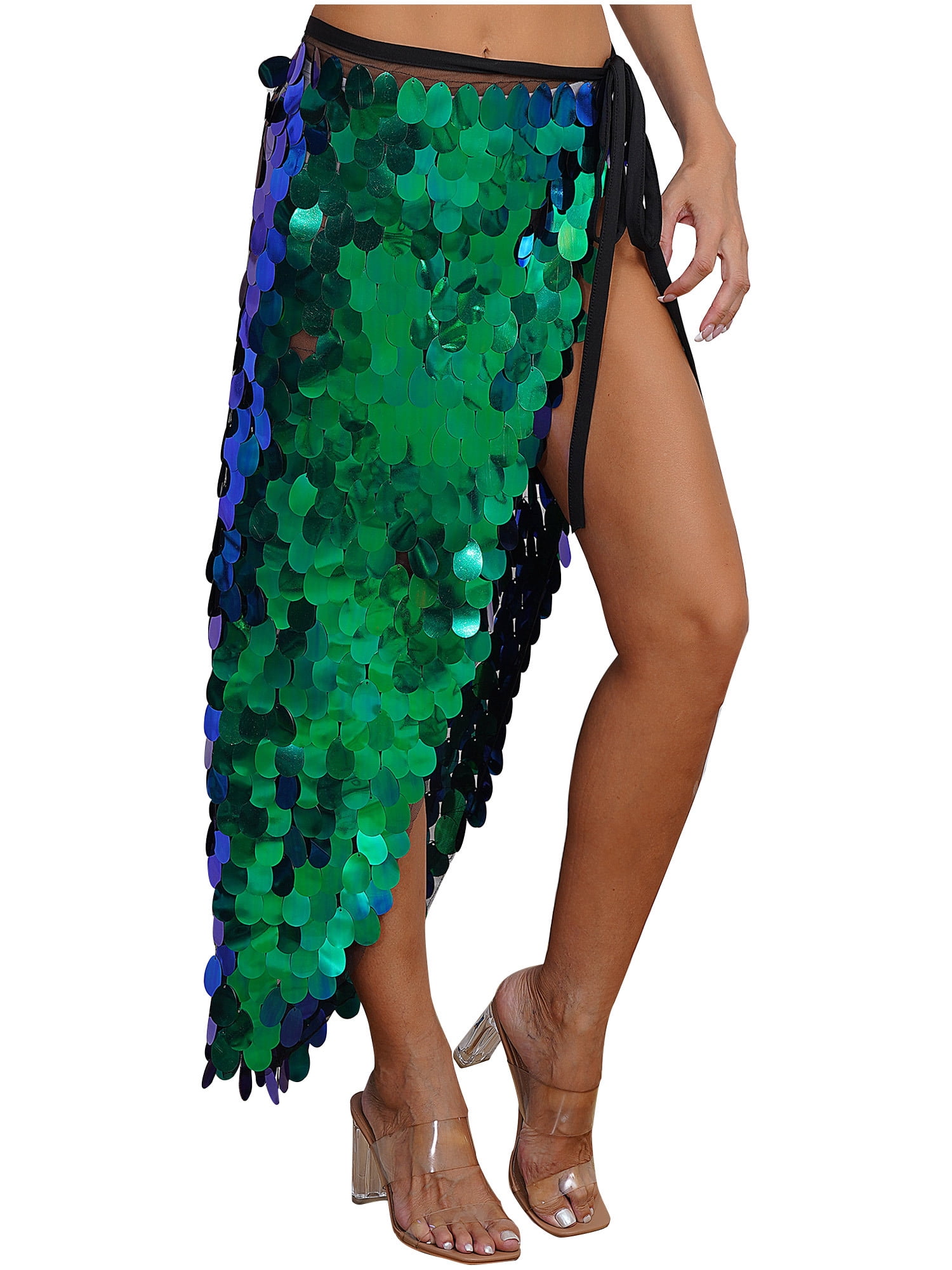 YEAHDOR Womens Belly Dance Mermaid Skirt Halloween Carnival Costume