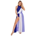 thumbnail image 1 of YEAHDOR Womens Chiffon Long Maxi Split Dress Modern Contemporary Dance Leotard Dress Prom Party Gown Blue XXL, 1 of 7