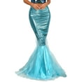 thumbnail image 1 of YEAHDOR Womens Fish Tail Skirt Ladies Halloween Carnival Long Mermaid Skirt Costume Sequins Glitter Party Evening Maxi Skirt Blue-A 3XL, 1 of 7