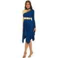thumbnail image 1 of YEAHDOR Womens Long Sleeve Church Liturgical Robe Dance Dress Asymmetrical Hem Modern Lyrical Dancewear Costume, 1 of 7