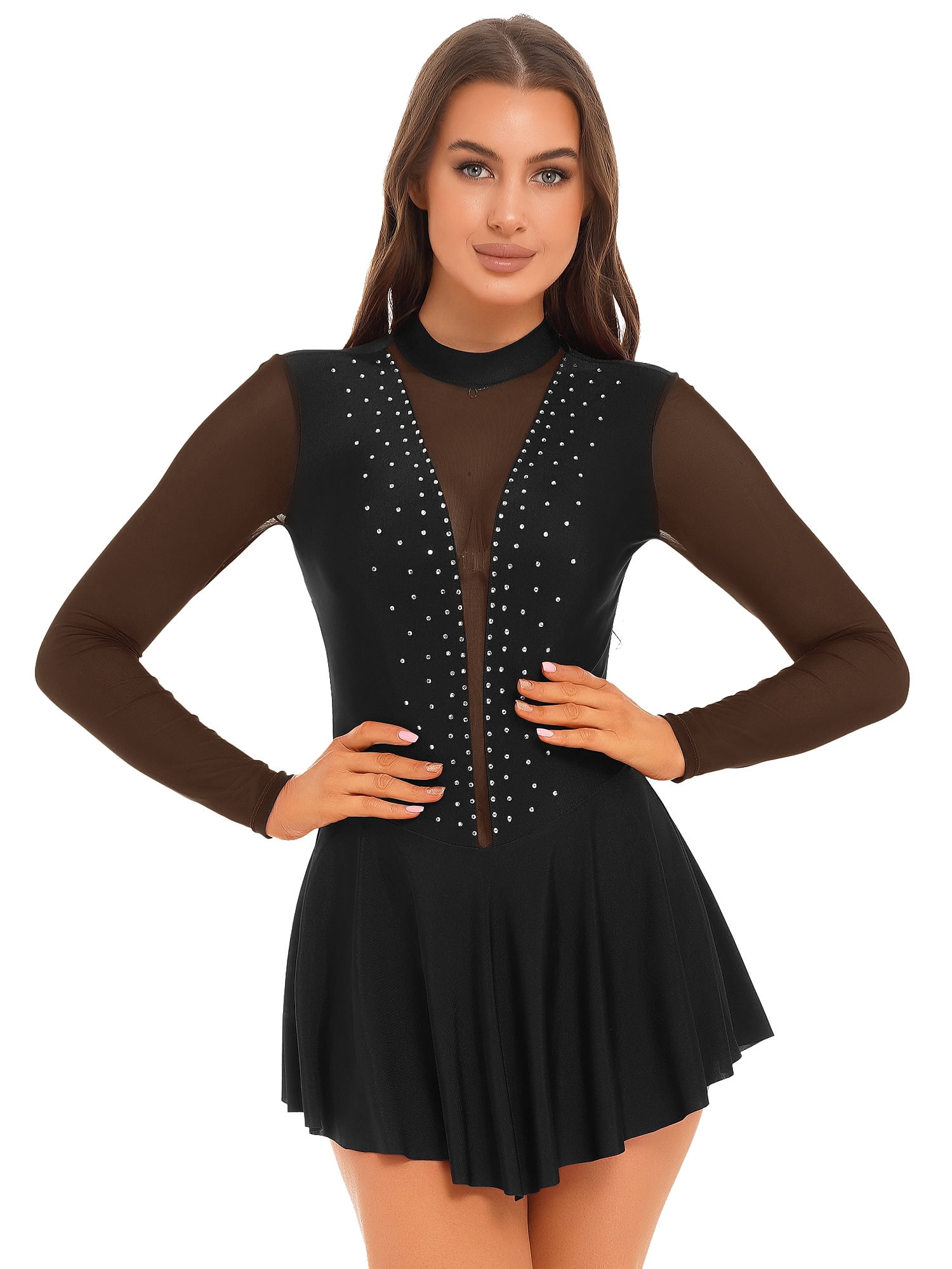 mesh cut out skater dress YOURS LONDON Plus Size Black Mesh Sleeve Skater Dress