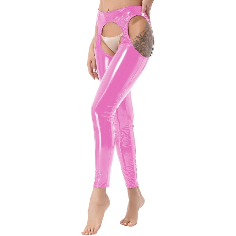 Pink pvc cheap leggings