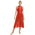 thumbnail image 1 of YEAHDOR Womens Rhinestones Mesh Dress Lyrical Dance Costume Modern Contemporary Dancewear, 1 of 7