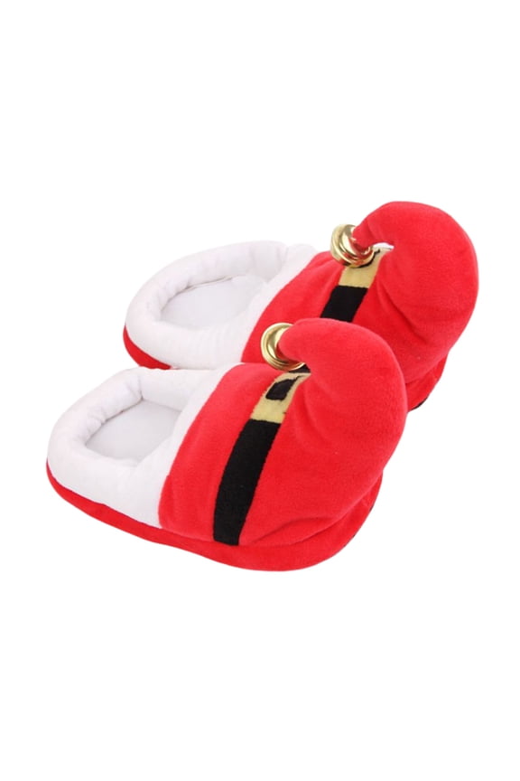 1 Pair Elf House Shoes Women Adult Red Cloth Warm Non-slip Indoor Shoes