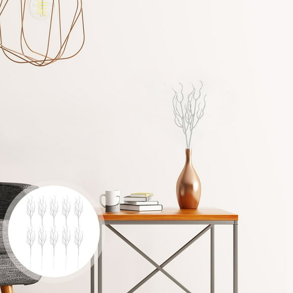 YEAHIBABY 10pcs Christmas Glitter Leaves Artificial Leaves Silver Decoration for Christmas Tree