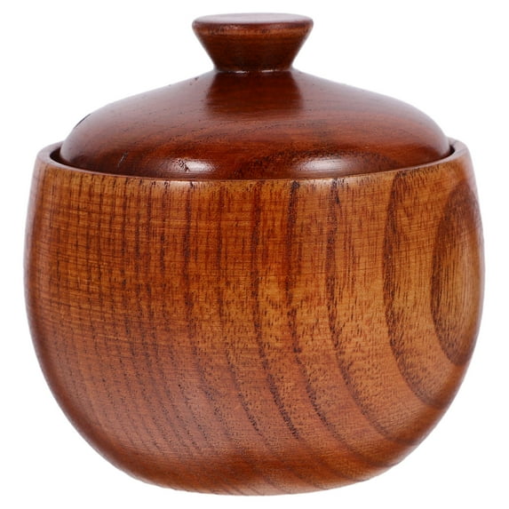 YEAHIBABY 1Pc Wooden Tableware Bowl Brown Food Container Suitable for Serving Rice Noodles and Snacks