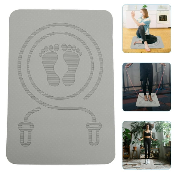 YEAHIBABY Multi Function Skipping Mat for Home Use with Shock Absorbing Tpe Material Grey