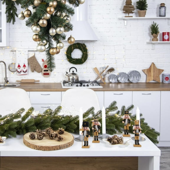 YEAHIBABY Yeahibaby Nutcracker Figurines Assorted Colors Wooden Xmas Decor