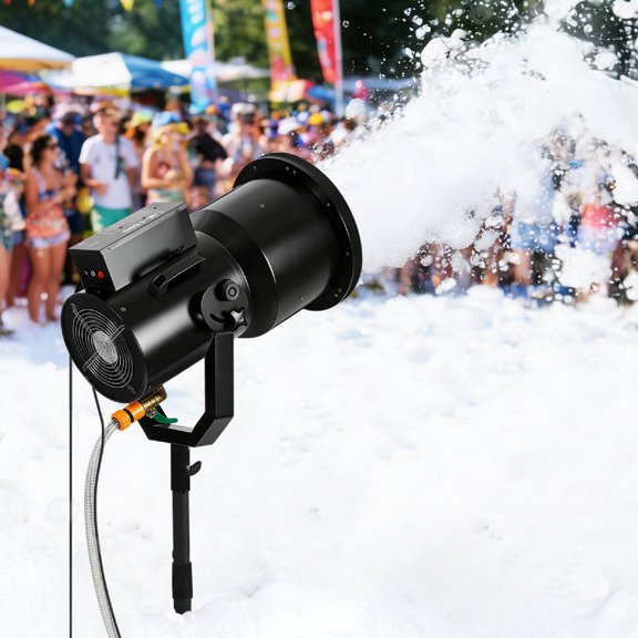 YEAHIBABY Black Foam Machine, Portable Stage Effect Machine for Party, Weather Resistant and Easy Setup