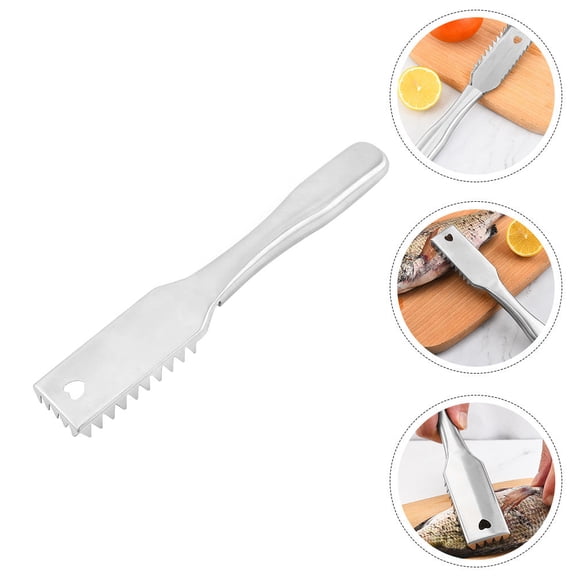 YEAHIBABY Stainless Steel Fish Scale Scraper with Comfortable Grip for Home and Restaurant Use