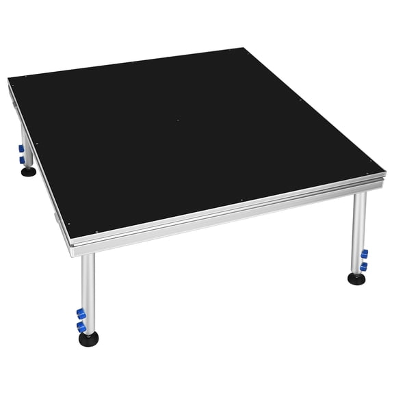 YEAHIBABY Portable Stage with Height Adjustable Riser (24" -40") Platform Modular System Stage Easy to Carry Assemble for Performances at School Auditoriums Concerts Restaurants Bars(1 Pcs,4 x 4 ft)