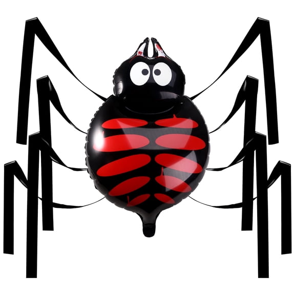 YEAHIBABY Aluminum Film Spider Balloon Black Durable Reusable Party Decoration for Haunted Houses and Patios
