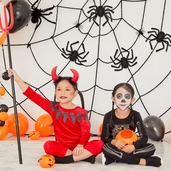 YEAHIBABY Simulation Fluffy Spider Plush Spider Toy Black 1Pack Scary Effect Party Prop