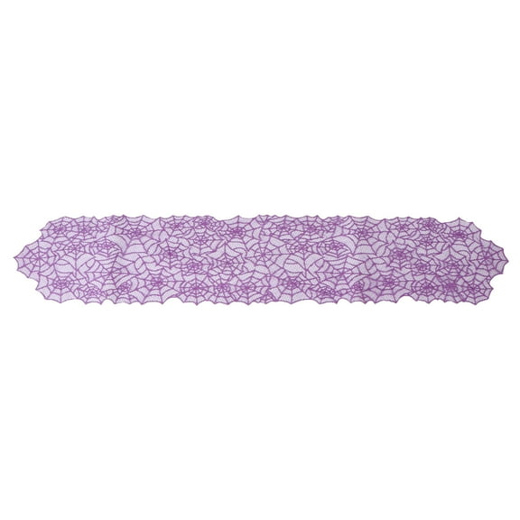 YEAHIBABY Spider Web Tablecloth Purple Lace Decoration for Fireplace and Tables