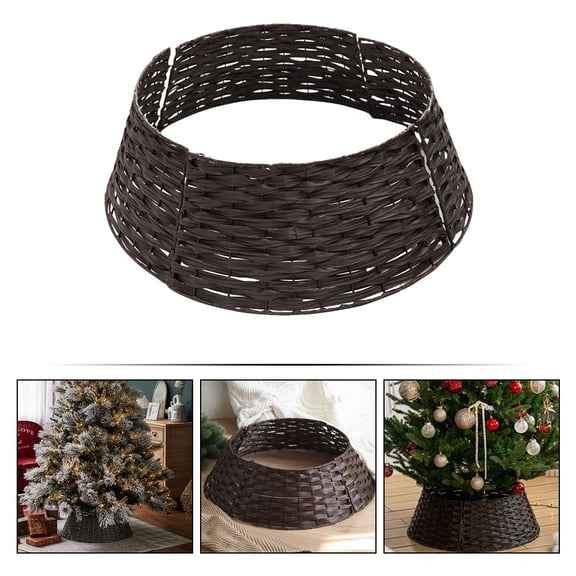 YEAHIBABY Lightweight Plastic Christmas Tree Collar Coffee Color Skirt for Under Tree Decoration