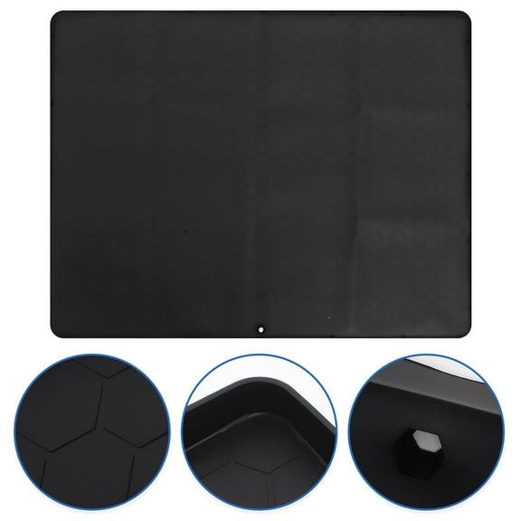 YEAHIBABY Washable Black Rubber Mat for Under Sink Tray Kitchen Cabinet Organizer