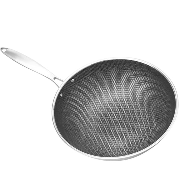 YEAHIBABY Heavy Duty Stainless Steel Frying Pan Nonstick Wok with Handles for Kitchen