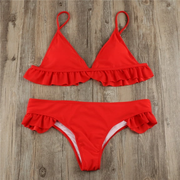 YEAHITCH Bikini Swimwear,Juniors Swimsuit,Clearance Swimsuit,Bikinis,Off-the-Shoulder,Low WaistRed,L