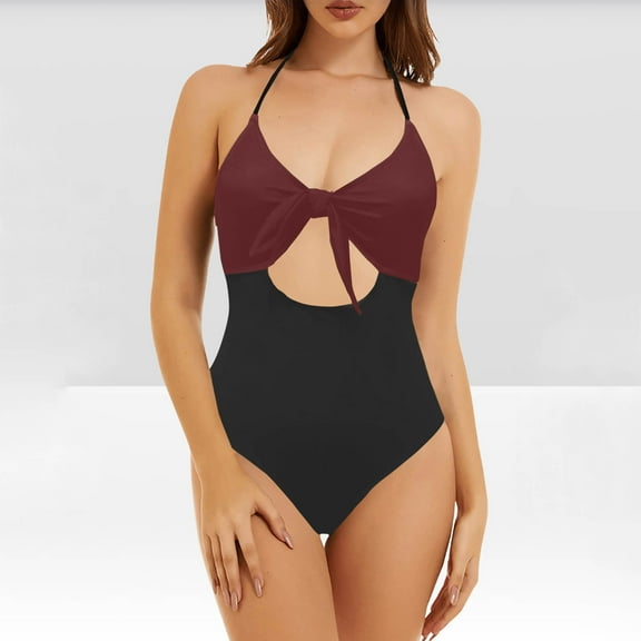 YEAHITCH Bodysuit Swimsuit,New Swimwear,Swimwear Sale,One-Piece,High WaistWine,L