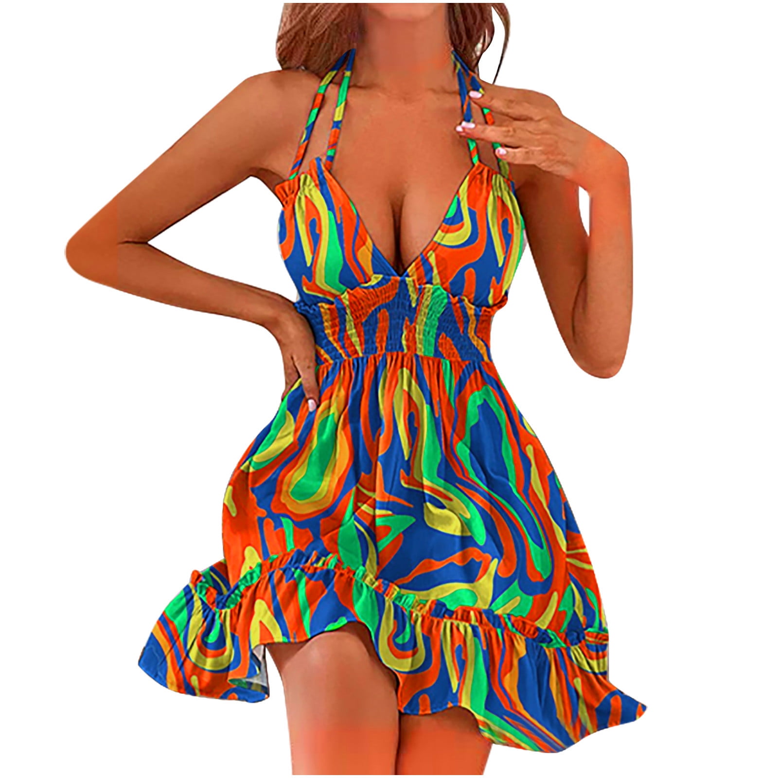 YEAHITCH Casual Dresses For Women VNeck Clearance Women Dresses Under 10 Dollars Sleeveless