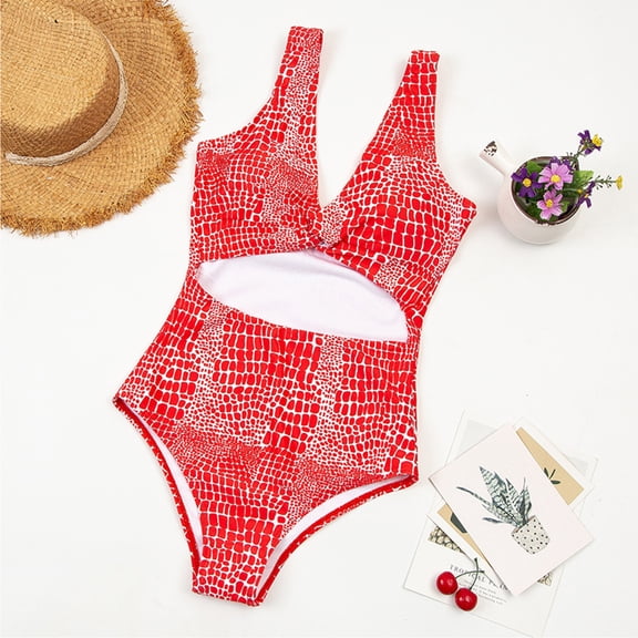 YEAHITCH Female Swimsuit,New Swimwear,Swimwear Sale,One-Piece,High WaistRed,L (US:8)