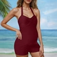 thumbnail image 1 of YEAHITCH Maternity Swimsuits,New Swimwear,Swimwear Sale,One-Piece,Deep V-Neck,High WaistRed,XL, 1 of 1