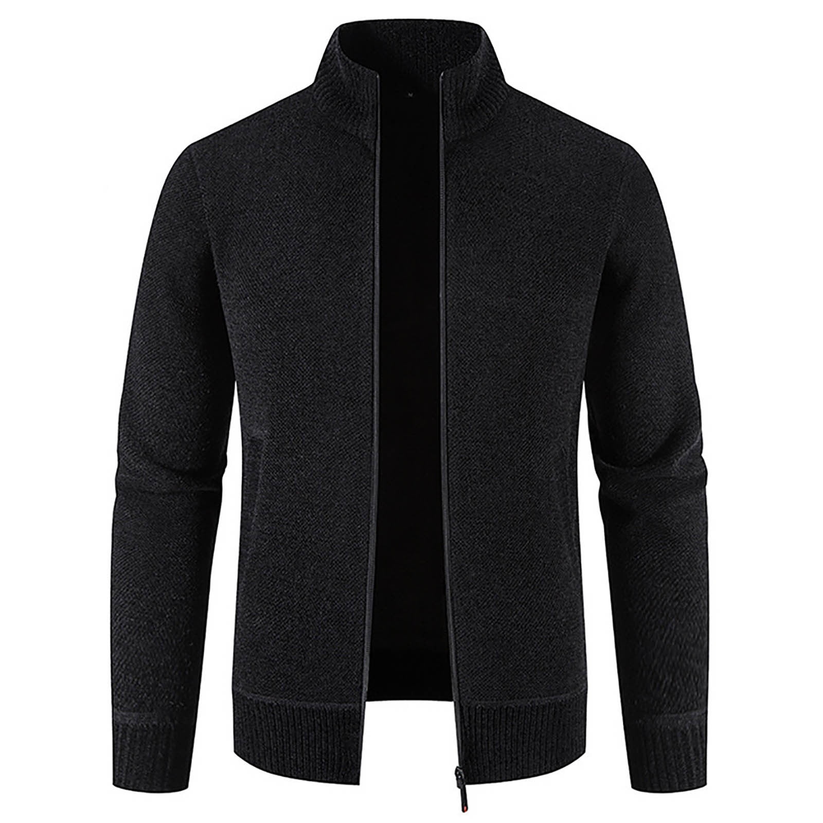 YEAHITCH Mens Dress Sweater Pullover Men Sweaters Zipper VNeck Solid Sweater Black Casual