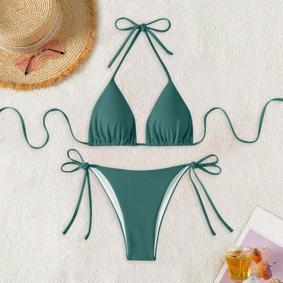 YEAHITCH Swimsuit Bikini,Juniors Swimsuit,Clearance Swimsuit,Bikinis,Off-the-Shoulder,Low WaistArmy Green,S