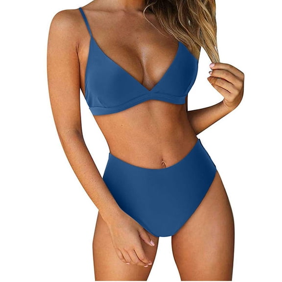 YEAHITCH Swimsuit Set,Juniors Swimsuit,Clearance Swimsuit,Two-Piece Sets,High WaistNavy,XL (US:10)