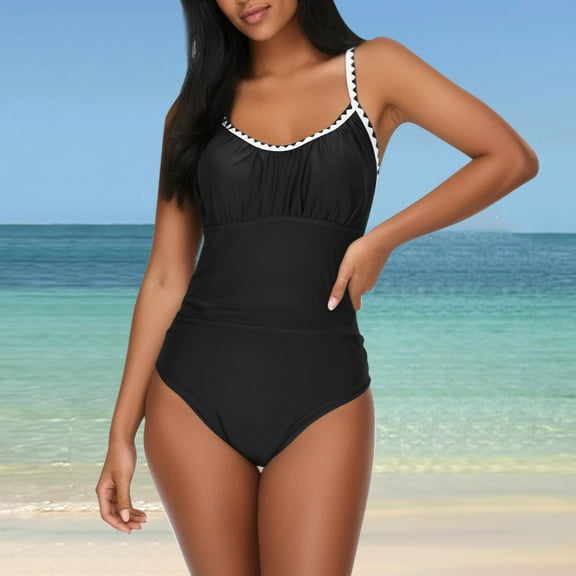 YEAHITCH Swimsuit Set,Juniors Swimwear,Swimwear Clearance,One-Piece,Off-the-Shoulder,Low WaistBlack,M