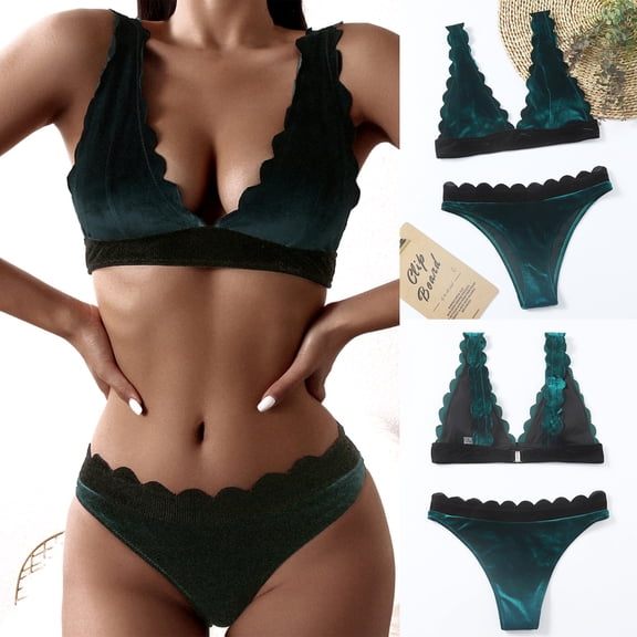 YEAHITCH Women's Swimsuit,Juniors Swimwear,Swimwear Clearance,Two-Piece Sets,Low WaistGreen,M (US:6)