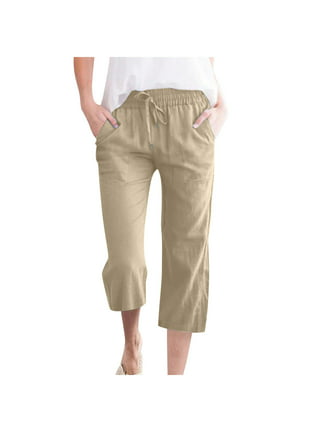 LEXISLOVE Capris for Women Casual Summer Wide Leg Crop Pants Loose Comfy  Drawstr