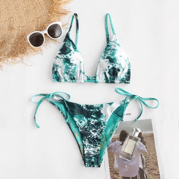 YEAHITCH Womens Swimsuit,Juniors Swimsuit,Clearance Swimsuit,Two-Piece Sets,Mid WaistGreen,M