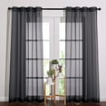 thumbnail image 1 of YEAHOME Grommet Curtain Sheer Panel Set 2PCS, 55" x 84", Black, 1 of 7