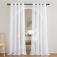 thumbnail image 1 of YEAHMART Grommet Curtain Sheer Panel Set 2PCS, 55" x 84", White, 1 of 8