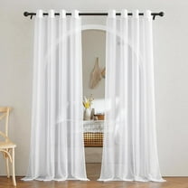 YEAHMART Grommet Curtain Sheer Panel Set 2PCS, 55" x 84", White