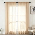 thumbnail image 1 of YEAHOME Beige Sheer Curtains 108 inches Long 2 Panels Set, Sheer Curtains for Living Room/Bedroom, Rod Pocket Voile Sheer Panel Drapes, 2pcs, Each 52" Width x 108" Long, 1 of 9