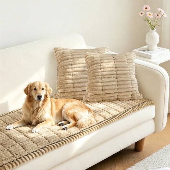 YEAHOME Couch Cover for Dogs Washable, Non Slip Fuzzy Durable Couch Covers for 2 Cushion Sofa Pet Friendly Sofa Cover Dog Thick Soft Slipcovers Protector Couches Mat Bed, 27.6" x 59"