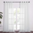 thumbnail image 1 of YEAHOME Grommet Curtain Sheer Panel Set 2PCS, 55" x 63", Sliver Gray, 1 of 7