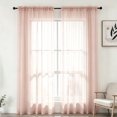 thumbnail image 1 of YEAHOME Pink Sheer Curtains 45 inches Long 2 Panels Set, Sheer Curtains for Living Room/Bedroom, Rod Pocket Voile Sheer Panel Drapes, 2pcs, Each 56" Width x 45" Long, 1 of 9