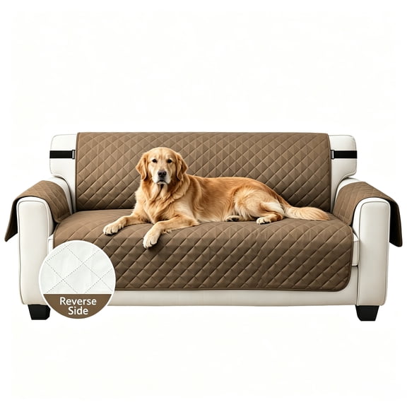 YEAHOME Reversible Sofa Cover Washable Couch Cover for Dogs Friendly with Elastic Straps Water Repellent Furniture Protector for 1 Cushion Couch, Chair