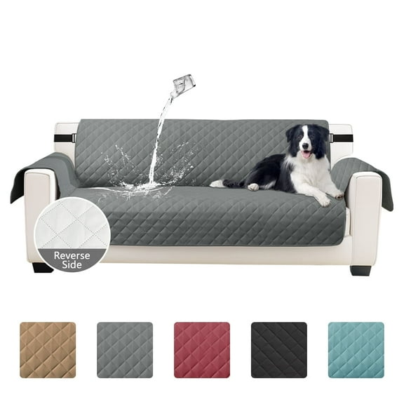 YEAHOME Reversible Sofa Slipcover Water Resistant Couch Cover, Chair Size, Gray/Beige