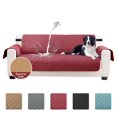 thumbnail image 1 of YEAHOME Reversible Sofa Slipcover Water Resistant Couch Cover, Loveseat Size, Wind Red/Beige, 1 of 10