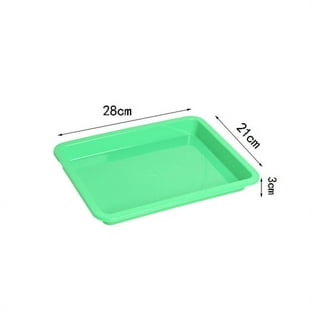 Woozettn 10 Pcs Multicolor Plastic Art Trays,Activity Plastic tray,arts and Crafts Organizer Tray,Serving Tray for School Home Art and, Blue
