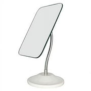 YEAKE Adjustable Flexible Gooseneck Makeup Mirror,360 Rotation Folding Portable Desk Vanity Mirror with Stand Shower Shaving Cosmetic Mirror, Square