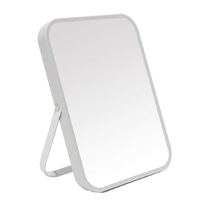 YEAKE Table Desk Vanity Makeup Mirror,8-Inch Portable Folding Mirror with Metal Stand 90°Adjustable Rotation Tavel Make Up Mirror Hanging Bathroom for Shower Shaving(Gray) Light Gr