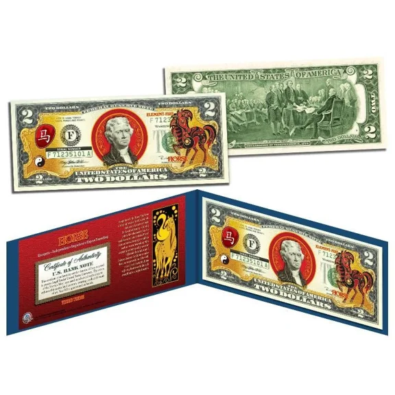 YEAR of the HORSE - Chinese Zodiac Edition Official $2 U.S. Bill