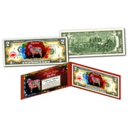 YEAR of the SHEEP - Chinese Zodiac Official $2 U.S. Bill RED POLYCHROME Edition