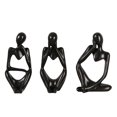 thumbnail image 1 of YEAUEME 3Pcs Abstract Thinker Figurine Mini Sitting Thinker Resin Statue Sculpture Living Room Home Office Bookshelf Desktop Decoration Ornament, 1 of 7