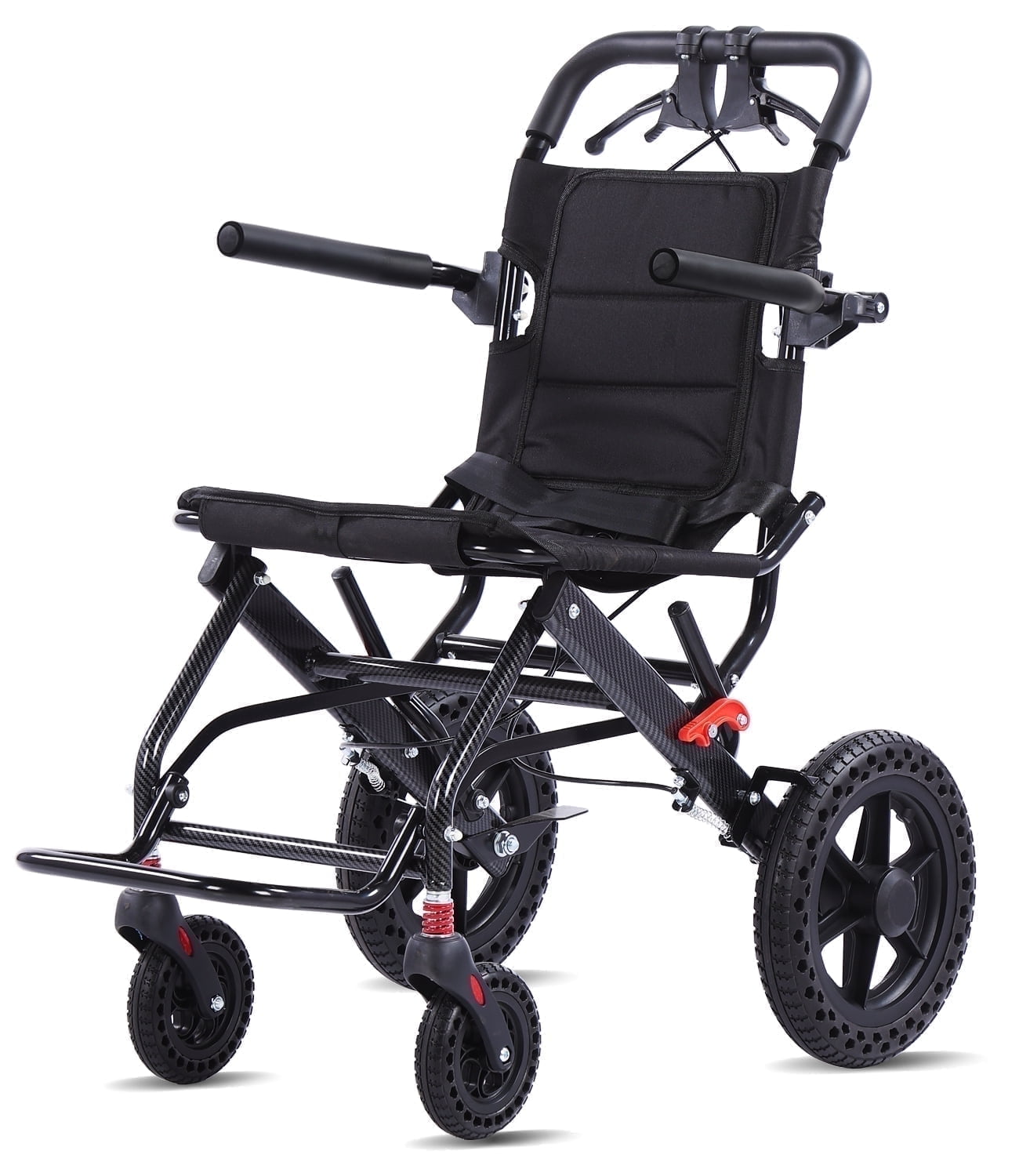 YEBEI Elderly Portable Folding Transport Manual Wheelchair Weight 16Lbs Support 220Lbs